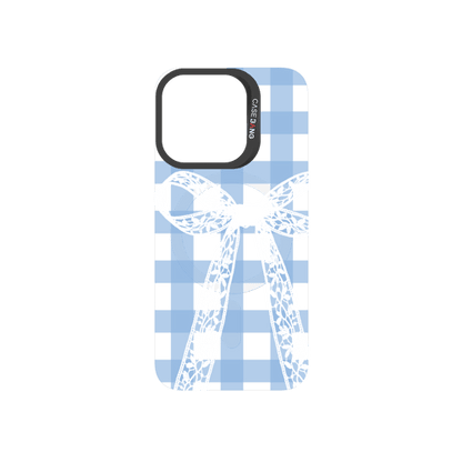Plaid Bow Blue Snap-On Phone Case