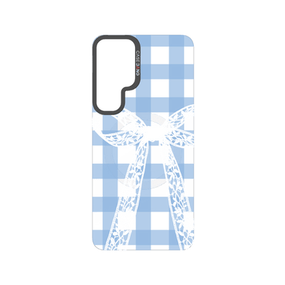 Plaid Bow Blue Snap-On Phone Case