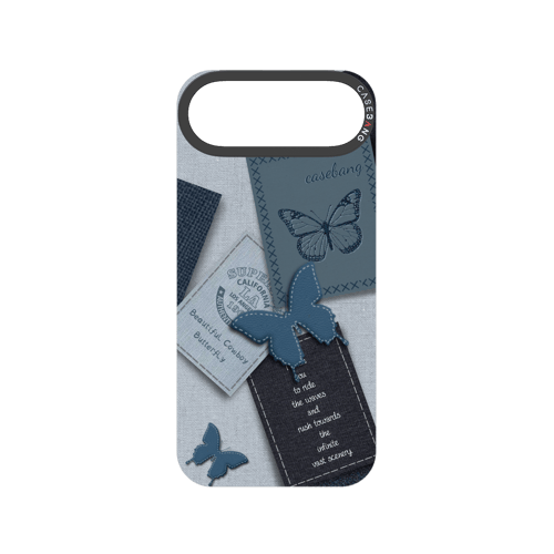 Denim Letter Snap-On Phone Case
