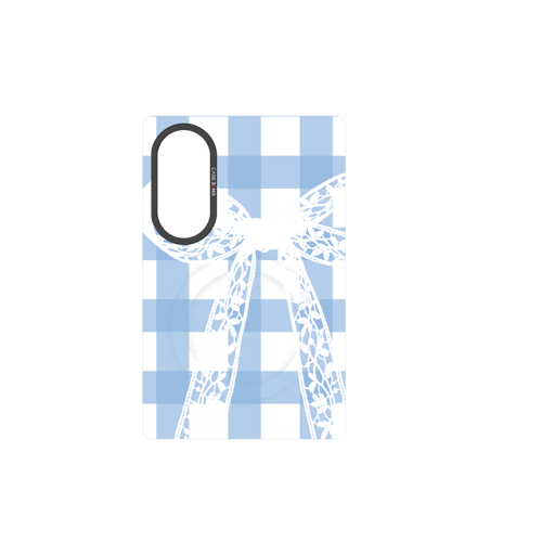 Plaid Bow Blue Snap-On Phone Case