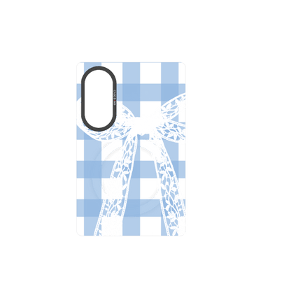 Plaid Bow Blue Snap-On Phone Case