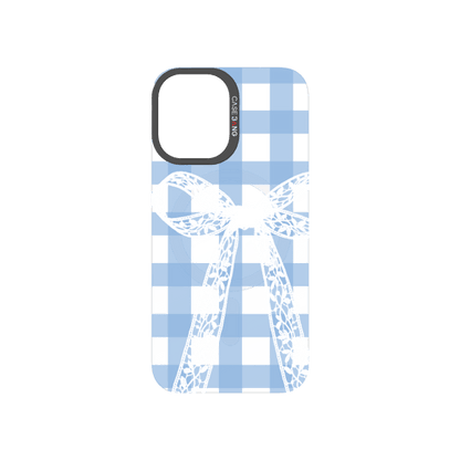 Plaid Bow Blue Snap-On Phone Case