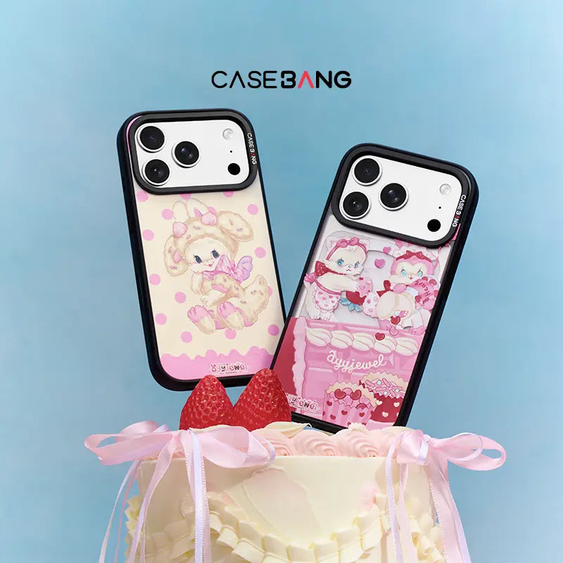 Ayyjewel Candy and Making Cake snap-on phone cases with a cake display
