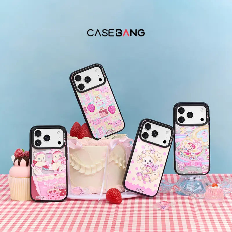 Ayyjewel snap-on phone case collection with a dessert display