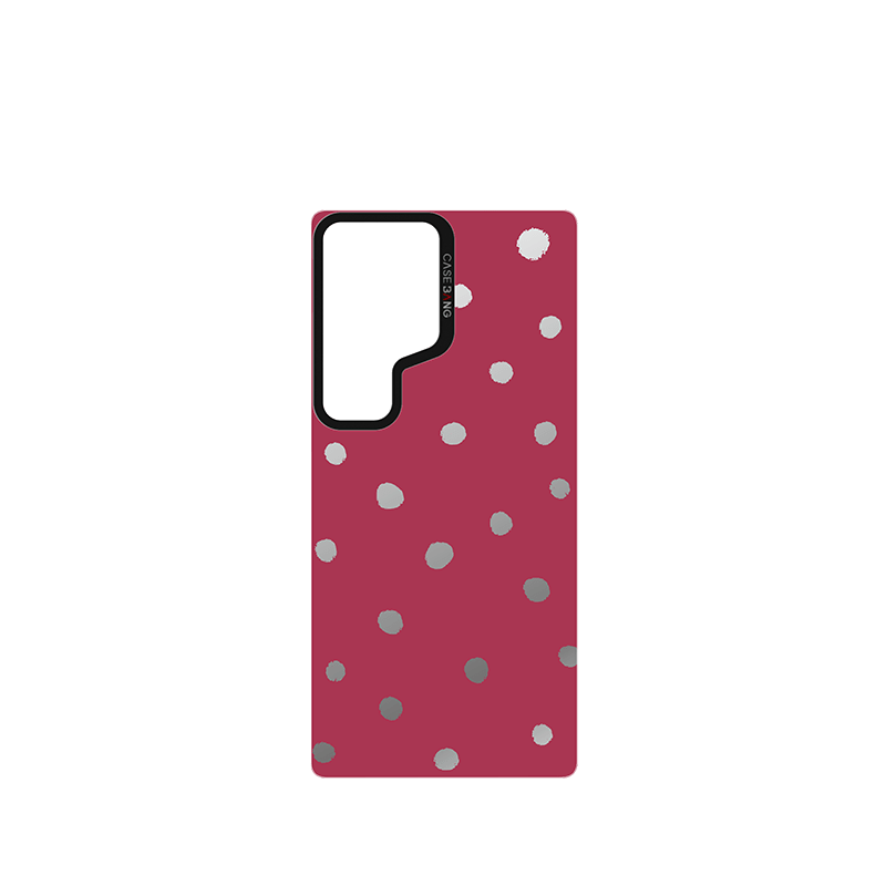 Berry Red Polka Dots Imagisnap - CaseBangImagisnapCaseBangSamsung S25 UltraBack Cover
