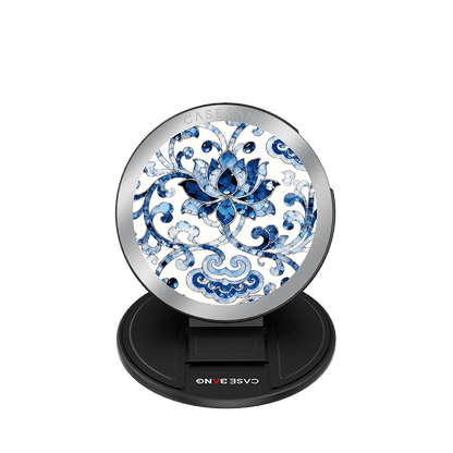 Blue and White Porcelain Magnetic Grip Stand - CaseBangMagsafe Grip StandCaseBangBase Stand+Back Cover