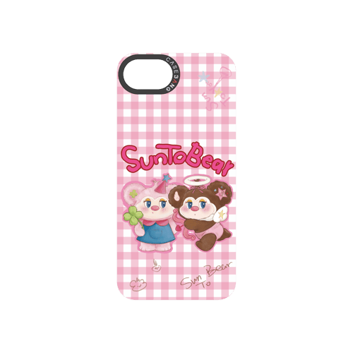 Pink Plaid Pair Snap-On Phone Case