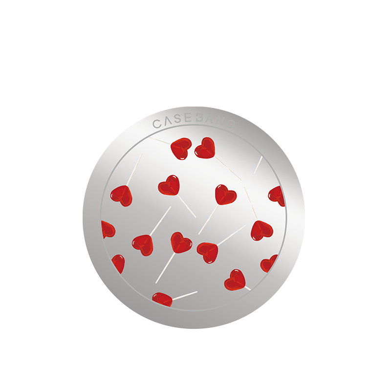 Red Heart back cover for MagSafe grip stand
