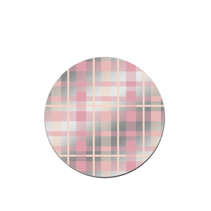 Creamy Pink Plaid MagSafe grip stand back cover