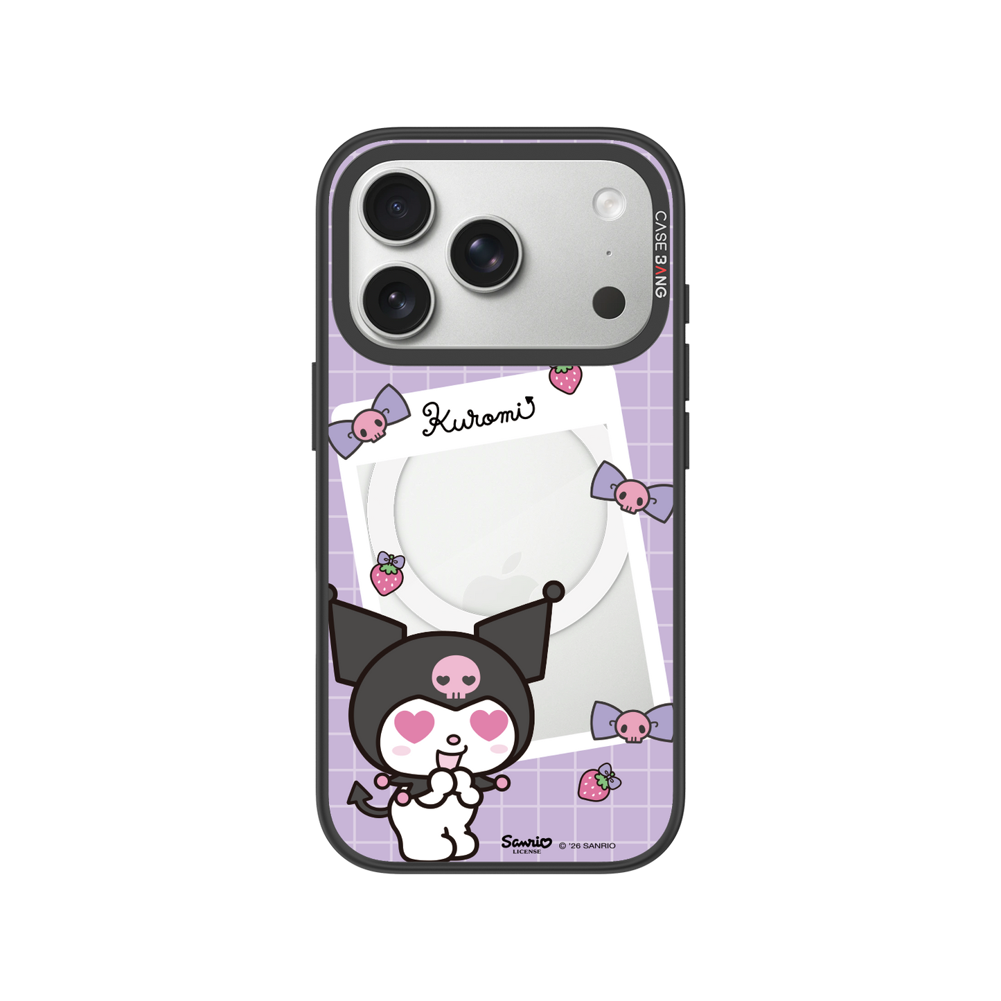 Purple Kuromi Letter Snap-On Phone Case