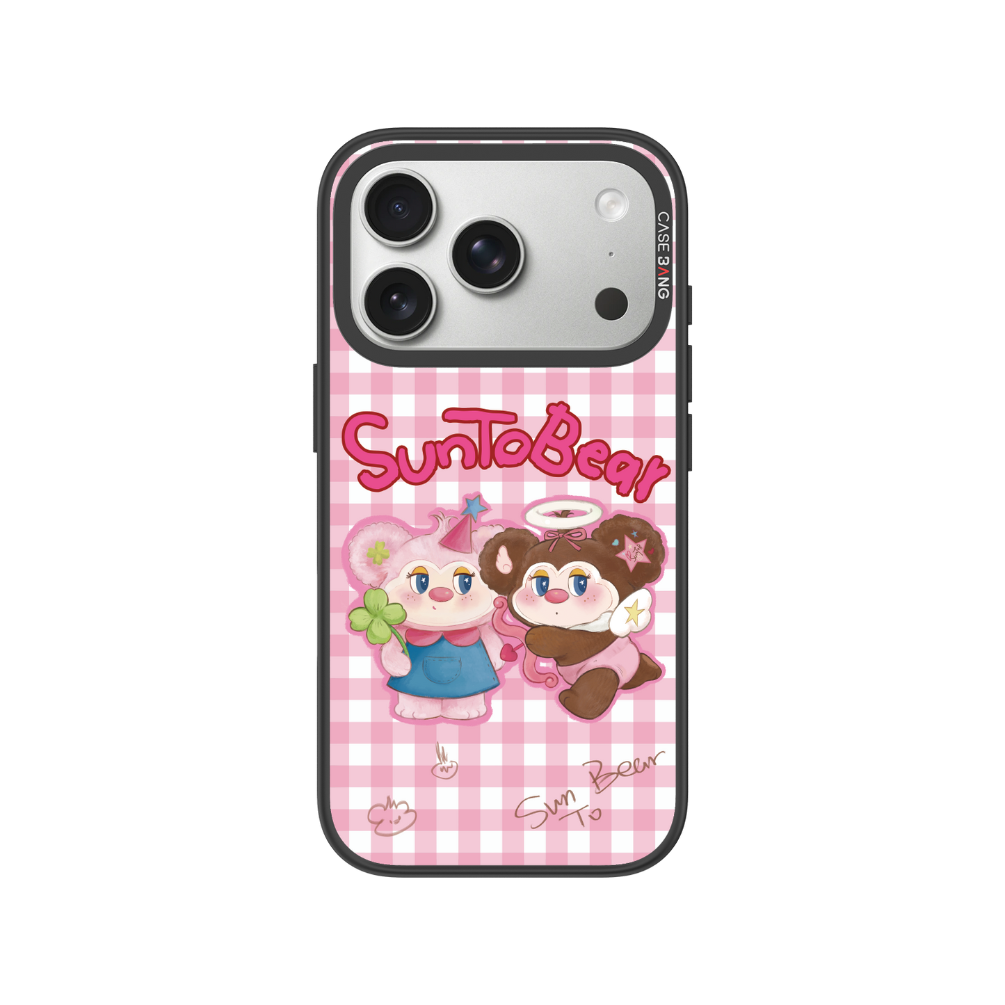 Pink Plaid Pair Snap-On Phone Case