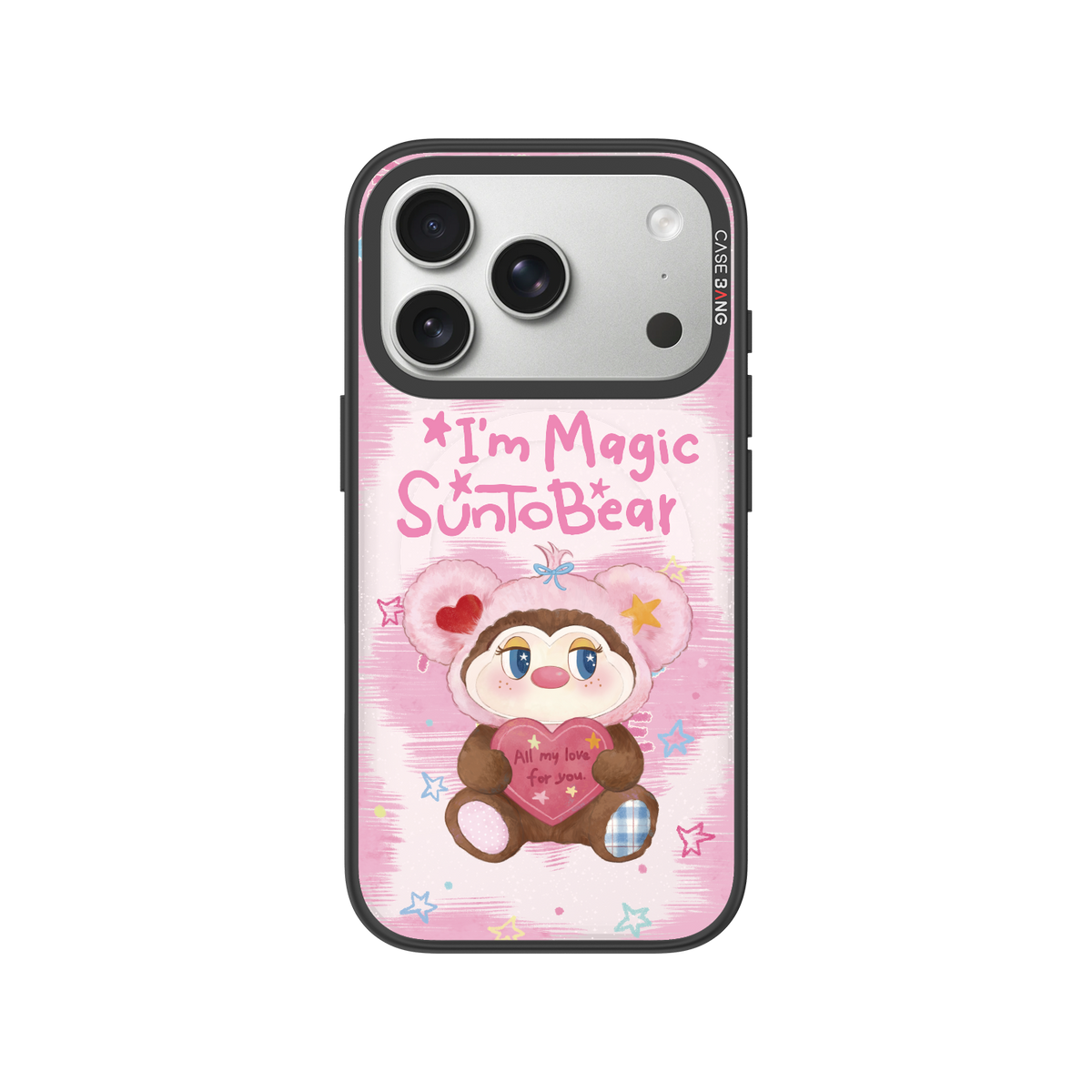 Pink Heart Bear Snap-On Phone Case