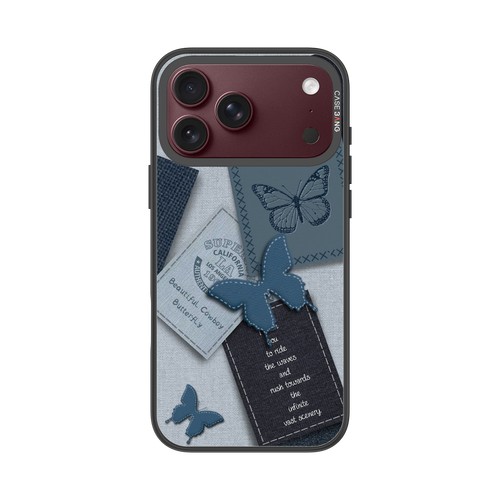 Denim Letter Snap-On Phone Case