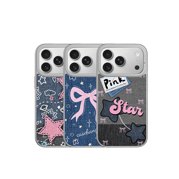 Denim Sweetie Series Silver Unijoy - CaseBangUnijoyCaseBangPink StariPhone 14 Pro