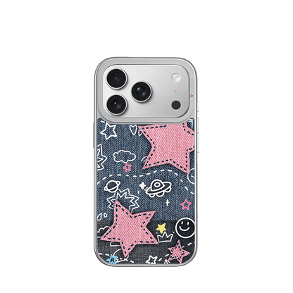 Denim Sweetie Series Silver Unijoy - CaseBangUnijoyCaseBangPink StariPhone 14 Pro