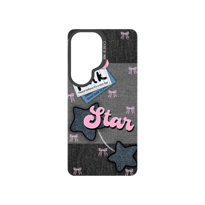 Denim Sweetie Series Snap - On Phone Case - CaseBangImagiSnap Case MagSafe CompatibleCaseBangSAMSUNG S26Pink - Blue Stars