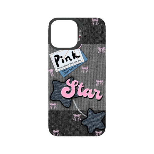 Denim Sweetie Series Snap - On Phone Case - CaseBangImagiSnap Case MagSafe CompatibleCaseBangiPhone 13 Pro MaxPink - Blue Stars