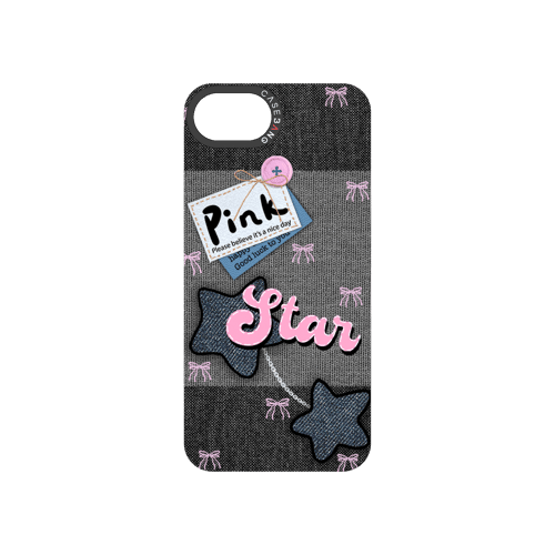 Denim Sweetie Series Snap - On Phone Case - CaseBangImagiSnap Case MagSafe CompatibleCaseBangiPhone 16ePink - Blue Stars