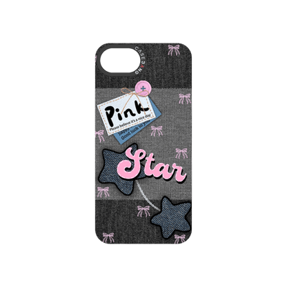 Denim Sweetie Series Snap - On Phone Case - CaseBangImagiSnap Case MagSafe CompatibleCaseBangiPhone 16ePink - Blue Stars