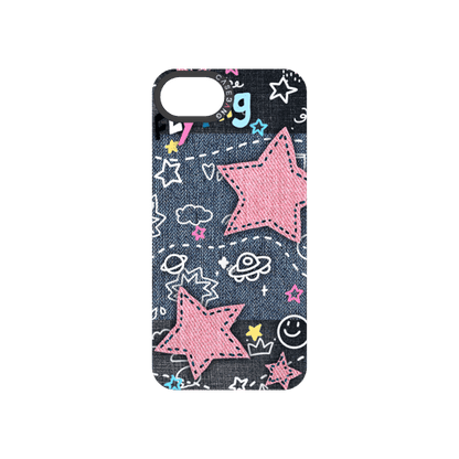 Denim Sweetie Series Snap - On Phone Case - CaseBangImagiSnap Case MagSafe CompatibleCaseBangiPhone 16ePink Star