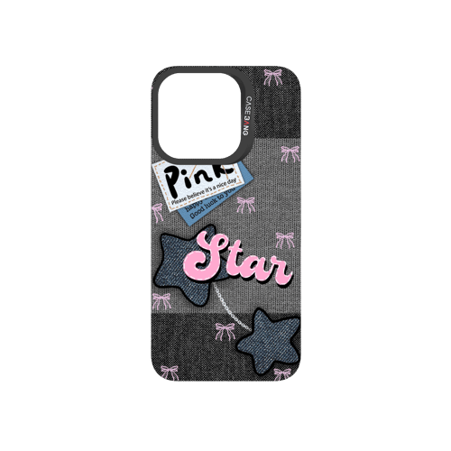 Denim Sweetie Series Snap - On Phone Case - CaseBangImagiSnap Case MagSafe CompatibleCaseBangiPhone 15 ProPink - Blue Stars