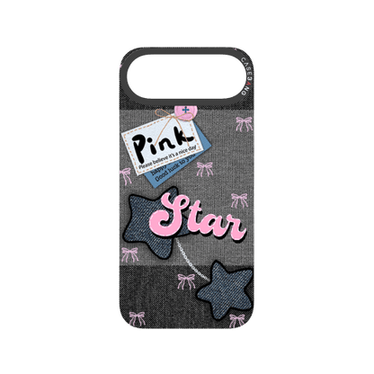 Denim Sweetie Series Snap - On Phone Case - CaseBangImagiSnap Case MagSafe CompatibleCaseBangiPhone 17 AirPink - Blue Stars