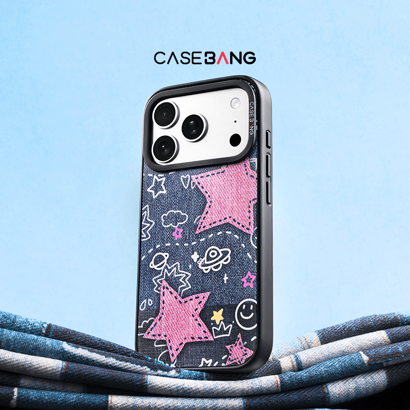 Denim Sweetie Series Snap - On Phone Case - CaseBangImagiSnap Case MagSafe CompatibleCaseBangiPhone 13 ProPink Star