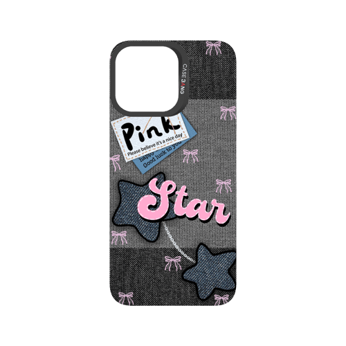 Denim Sweetie Series Snap - On Phone Case - CaseBangImagiSnap Case MagSafe CompatibleCaseBangiPhone 14 Pro MaxPink - Blue Stars