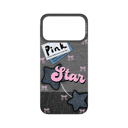 Denim Sweetie Series Snap - On Phone Case - CaseBangImagiSnap Case MagSafe CompatibleCaseBangiPhone 17 Pro MaxPink - Blue Stars