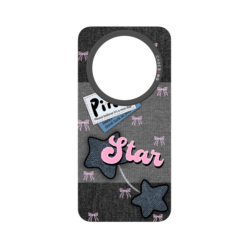 Denim Sweetie Series Snap - On Phone Case - CaseBangImagiSnap Case MagSafe CompatibleCaseBangMate 80 Pro MaxPink - Blue Stars