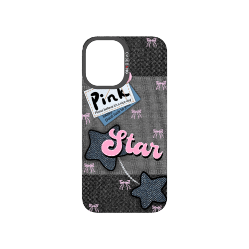 Denim Sweetie Series Snap - On Phone Case - CaseBangImagiSnap Case MagSafe CompatibleCaseBangiPhone 16Pink - Blue Stars