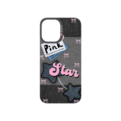 Denim Sweetie Series Snap - On Phone Case - CaseBangImagiSnap Case MagSafe CompatibleCaseBangiPhone 16Pink - Blue Stars
