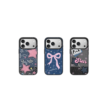 Denim Sweetie Series Snap - On Phone Case - CaseBangImagiSnap Case MagSafe CompatibleCaseBangiPhone 13 ProPink Star