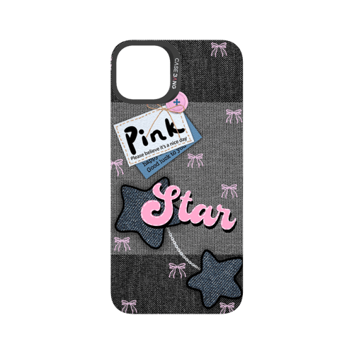 Denim Sweetie Series Snap - On Phone Case - CaseBangImagiSnap Case MagSafe CompatibleCaseBangiPhone 15 PlusPink - Blue Stars