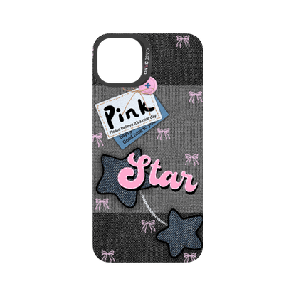 Denim Sweetie Series Snap - On Phone Case - CaseBangImagiSnap Case MagSafe CompatibleCaseBangiPhone 15 PlusPink - Blue Stars