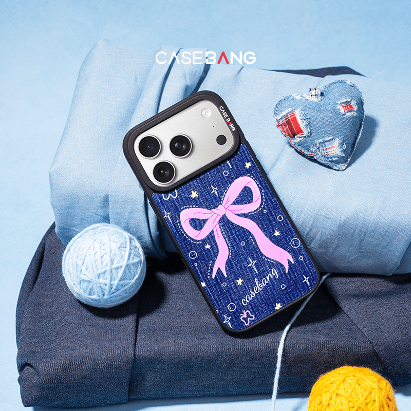 Denim Sweetie Series Snap - On Phone Case - CaseBangImagiSnap Case MagSafe CompatibleCaseBangiPhone 13 ProPink Star