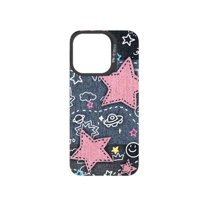 Denim Sweetie Series Snap - On Phone Case - CaseBangImagiSnap Case MagSafe CompatibleCaseBangiPhone 15 ProPink Star