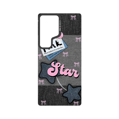 Denim Sweetie Series Snap - On Phone Case - CaseBangImagiSnap Case MagSafe CompatibleCaseBangSAMSUNG S25 UltraPink - Blue Stars