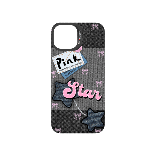 Denim Sweetie Series Snap - On Phone Case - CaseBangImagiSnap Case MagSafe CompatibleCaseBangiPhone 15Pink - Blue Stars