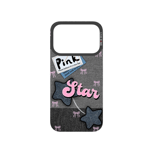 Denim Sweetie Series Snap - On Phone Case - CaseBangImagiSnap Case MagSafe CompatibleCaseBangiPhone 17 ProPink - Blue Stars