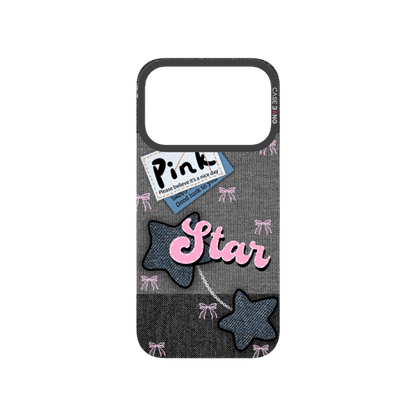 Denim Sweetie Series Snap - On Phone Case - CaseBangImagiSnap Case MagSafe CompatibleCaseBangiPhone 17 ProPink - Blue Stars