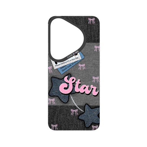 Denim Sweetie Series Snap - On Phone Case - CaseBangImagiSnap Case MagSafe CompatibleCaseBangP70 Pro/Pro+Pink - Blue Stars
