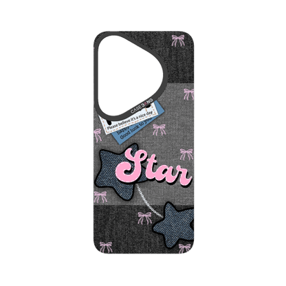 Denim Sweetie Series Snap - On Phone Case - CaseBangImagiSnap Case MagSafe CompatibleCaseBangP70 Pro/Pro+Pink - Blue Stars