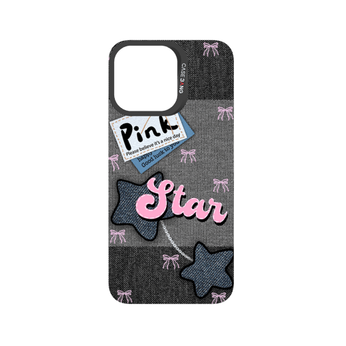 Denim Sweetie Series Snap - On Phone Case - CaseBangImagiSnap Case MagSafe CompatibleCaseBangiPhone 15 Pro MaxPink - Blue Stars