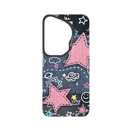 Denim Sweetie Series Snap - On Phone Case - CaseBangImagiSnap Case MagSafe CompatibleCaseBangP70 UltraPink Star