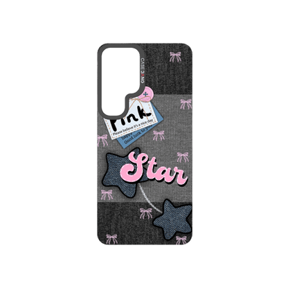 Denim Sweetie Series Snap - On Phone Case - CaseBangImagiSnap Case MagSafe CompatibleCaseBangSAMSUNG S24Pink - Blue Stars