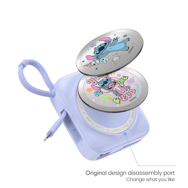 Disney Stitch Power Bank With Build - in 2 Cables - CaseBangPower BankCaseBang