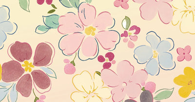 Floral watercolor phone case cover with colorful blooms in pink, blue, and yellow — ImagiSnap Snap-On Cover