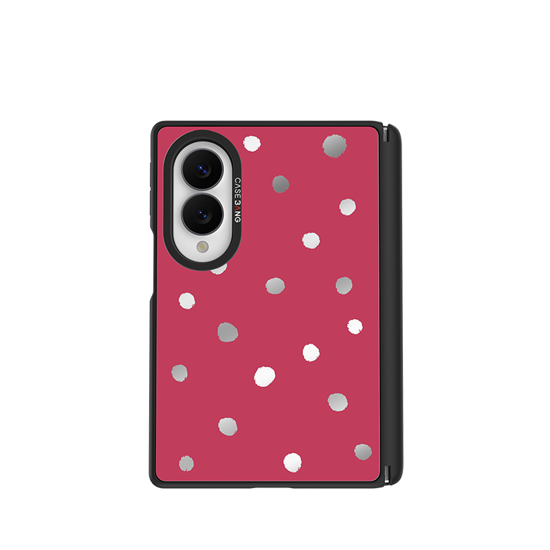 Berry Red Polka Dots Snap-On Case for Galaxy Z Fold8