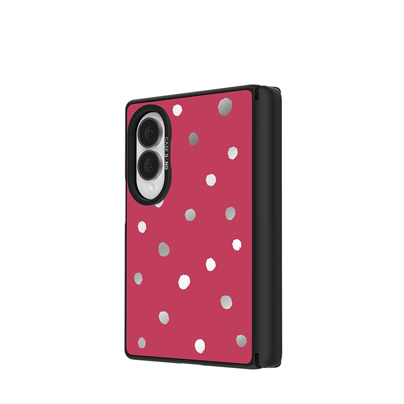 Berry Red Polka Dots Snap-On Case for Galaxy Z Fold8